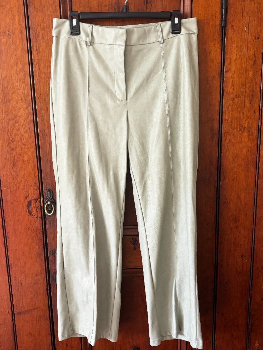 7 For All Mankind Sage Faux Leather Wide Leg Crop Pants Large Like New